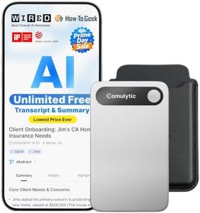 Comulytic Note Pro AI Voice Recorder, Unlimited Transcribe & Summarize, One Tap Recording Device with AI Note Taking, Support 113 Languages, 64GB, Audio Recorder for Calls, Meetings, Lectures, Silver