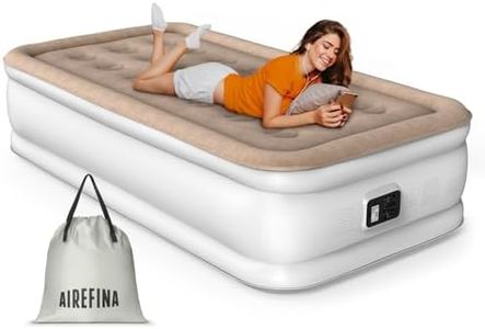 Airefina Matelas gonflable pour 1 personne avec pompe intégrée, matelas auto-gonflant en 2,5 minutes, lit d'invité portable, matelas gonflable pour le camping et la maison - 190 x 99 x 40 cm