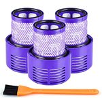 3 Pack Filter Replacement for Dyson V10 Filter Cyclone Series, V10 Animal, V10 Absolute, V10 Total Clean, SV12 Vacuum Cleaner, Compatible with Dyson No. 969082-01 Filter Parts, Reusable and Washable.