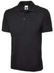 Ladies Loose Fit Polo Shirt Pique Plus Size 10 to 28 Unisex Premium Plain Top (UK 16, Black)