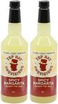 Top Hat Spicy Margarita Drink Mix - Handcrafted with 3 Chiles, Pineapple, Organic Agave Nectar & Organic Lime Juice - Low Calorie - 2 Pack of 32oz Bottles