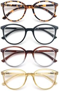 MODFANS Lunettes Loupe avec Grossissement 2.0 pour Femme - Lunettes de Lecture (Anti Lumiere Bleue) - Monture Ronde Branches Leger Noir-Ecaille-Marron-Jaune