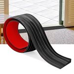 Rubber Door Threshold Ramp Self-Adhesive Rubber Ramp for Door Threshold 3/5 Inch Rise for Wheelchair Scooter Doorway Floor Tile Threshold Transition Strip Reducer (Black, 3 in Wide x 3.3 Ft Long)