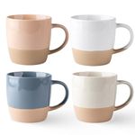 AmorArc Ceramic Coffee Mugs Set of 4,16oz Handmade Speckled Coffee Mugs Set,Coffee Mugs with Big Handle for Latte/Tea/Milk/Hot Cocoa,Dishwasher & Microwave Safe(16 oz)-Colorful