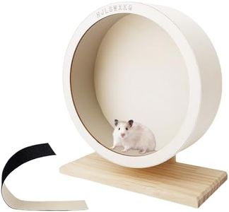 Hamster Silent Exercise Wheel – Wooden Running Spinner with Removable Washable Track, Quiet Hamster Wheel for Gerbils, Mice, Small Pets – Prevents Boredom Depression（L）