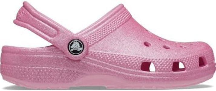 Crocs Classic Glitter Clogs (Toddler) Pink Tweed Glitter 10 Toddler M