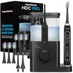 Aquasonic Home Dental Center PRO – Brushing & Flossing Made Easy – Brush & Floss – Power Toothbrush & Water Flosser – Whiter Teeth & Healthier Gums – Black Series Pro+Oral Irrigator