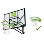 EXIT Toys Galaxy Wall-Mounted Basketball Backboard With Dunk Hoop - Includes Basketball Dunk Hoop, Net and Mounting Materials - Basket Adjustable to 5 Heights - For Kids and Adults - Green/Black