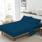 YRM Bedding's Dark Teal Super Soft Organic Viscose Bamboo 400-TC Flat Bedsheet Single Bed Size (66"x96") with 2-Pillow Covers (18"x28")