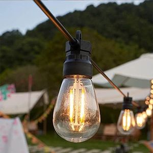 TEKXDD 16M String Lights Outdoor, 53FT LED IP65 Waterproof Patio String Lights with Shatterproof 15 + 1 S14 LED Bulbs