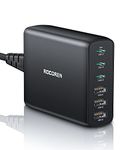 Rocoren USB C Charger 100W, 6 Port USB Charger Block, Wall Desktop Charging Station with 3 USB C and 3 USB A Multi Port, Fast USBC Chargeur Power Adapter for MacBook, iPhone, Galaxy, Pad, Pixel