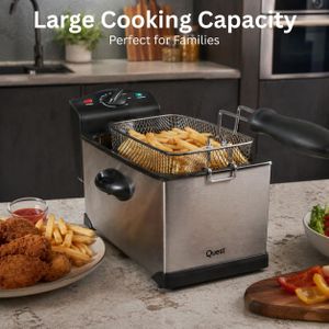 Quest 3L Deep Fat Fryer – Stainless Steel Electric Chip Pan