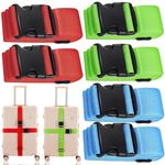 Luggage Straps,Luggage Straps for Suitcases,6 Pack Luggage Strap, Suitcase Strap,Bag Strap,Luggage Belt Strap,Suitcase Belt Strap, Lock Buckle Straps (Red,Blue,Green)