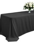 Elegant Event Essentials - 60 x 126″ Rectangular Polyester Table Cloth/Cover – For Home Décor, Wedding, Party, Dining Table, Cafe Restaurants & Banquet - Wrinkle-Free – Washable - Black