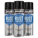 JENOLITE Rust Converter Spray | 3 x 500ml | Fast-Acting Epoxy Based Rust Treatment & Inhibitor for Metal | Converts Corrosion into a Stable, Ready-to-Paint Surface
