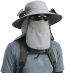 YTXOX Solar Fan Outdoor Fishing Hat with 2 Solar Fan, Solar Fan Hats for Men, Waterproof Outdoor Hiking Camping Fishing Hat (Dark Gray)