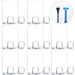 ChuYe 8 Pieces Self Adhesive Razor Holder Hooks Shower Hook with Acrylic Adhesive for Razor Bathroom Kitchen Organizer for Razor Plug Towel (2.36 x 1.77 Inch, Clear)