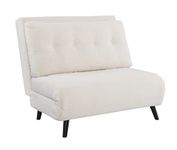 Powell Cozy Horne Fold-Out Chair, Soft Natural Sherpa