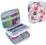 Teamoy Organizer Case for Interchangeable Circular Knitting Needles, Crochet hooks and Knitting Accessories, Keep All in Place and Easy to Carry, Cats Pink (No Accessories Included)