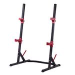 AmStaff Fitness Multi Functional Squat Rack, Bench Press Barbell Rack Stand with Weight Plate Storage Attachment, Adjustable Power Cage for Home Gym Workout