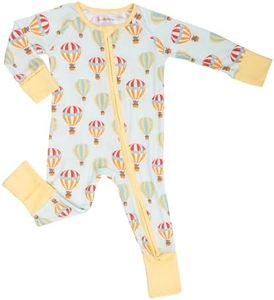 LollyBanks Baby Pajamas, 2-Way Zipper Infant Romper Neutral, 95% Viscose Made from Bamboo and 5% Spandex, Baby Sleepers 3-6 Months (Hot Air Balloons Print)
