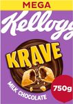 Kellogg's Krave Milk Chocolate Flavour Delicious Inside Crunchy Wheat Rice Pillow Containing Chocolate Filling | Mega Pack 2 x 750g | Rich in Vitamins | Good Day Starter | Sold by Essential Products