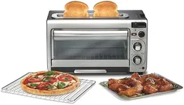 Hamilton Beach 2-in-1 Countertop Toaster Oven and Long Slot 2 Slice Toaster, 60 Minute Timer and Automatic Shut Off, Shade Selector, Stainless Steel (31156)