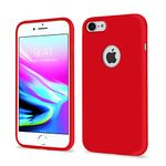 Pikkme Back Cover | Full Camera Protection | Raised Edges | Super Soft Silicone | Bumper Case for iPhone 7/8 (Red)