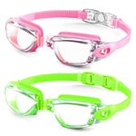 NSSIW Goggles-Kids-Swim Kids Swimming Goggles : Anti Fog Kids Goggles with UV400 and No Leak 2 Pack Age 8-14