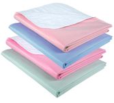 4 x Washable and Reusable Incontinence Bed Pads, Waterproof Underpads, Mattress Protector for Adults, Kids and Pets, 86 cm x 91 cm