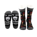 MBMSO Lacrosse Socks 2 Pairs My Goal is to Deny Yours Lax Socks Lacrosse Player Gifts Lacrosse Gift Lax Gifts Lax Goalie Gift (Lax Goalie Socks)