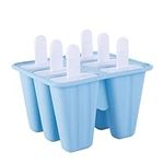 Ice Lolly Moulds, Silicone Ice Popsicle Moulds with Sticks, Ice Cream Makers with 6 Cavities Easy to Release BPA Free Popsicle Molds for Kids Reusable Ice Pop Moulds with Funnel and Cleaning Brush