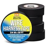 5PK Wire Harness Tape Heat Resistant Tape for Wire Loom Fabric Tape Wire Wrap Hight Temperature Tape Cloth Electrical Tape for Wiring Harness Tape 3/4" x 50 Feet Marine and Felt Automotive Wire Tape