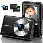 DIVINE 1080P Kids Digital Camera with 32Gb Card, 2 Batteries, Lanyard, 16X Zoom Anti Shake, 44Mp Compact Portable Small Point and Shoot Cameras Gift for Kids Student Children Teens Girl Bo (DDC-51)