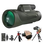 12x56 HD Monocular Telescope with Smartphone Adapter, Upgraded Tripod, Hand Strap - High Power Monocular with Clear Low Light Vision for Star Watching - Lightweight Monocular for Bird Watching Hunting