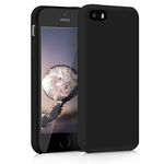 kwmobile Case Compatible with Apple iPhone SE (1.Gen 2016) / iPhone 5 / iPhone 5S Case - TPU Silicone Phone Cover with Soft Finish - Black