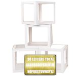 Baby Boxes with 30 Letters A-Z+BABY, 8 Transparent Balloon boxes for Gender Reveal Birthday Wedding Baby Shower Decorations