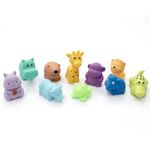 Amazon Brand - Jam & Honey Baby Bath Toy Set of 10 for Toddlers I Colorful Combo of Jungle Animals I Floating Bath Chuchu Toys (Multicolor)