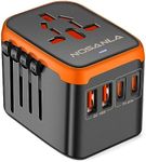 NOSANLA Universal Travel Adapter, International Plug Adapter, All-in-1 Power Outlet Wall Charger with 2 USB-A & 2 USB-C, Worldwide AC Plug Adaptor for US, EU, UK, AUS and Asia