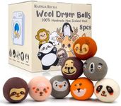 Wool Dryer Balls, 8PCS Dryer Balls with Cute Animal - Natural & Organic, 100% New Zealand Wool Handmade, Anti-Static Reduce Wrinkles and Save Time, Chemical-Free Reusable Laundry Balls