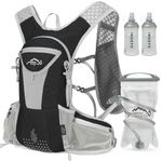 IX INOXTO Hydration Pack Backpack, Lightweight Water Backpack with Free 2L Hydration Bladder Daypack for Men Women,Running Hydration Vest for Trail Running Hiking Cycling Race Climbing (Black Grey)