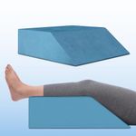 Frido Leg Elevation Wedge Pillow for Edema, Varicose Veins, Fracture | High Resilience Foam Cushion for Leg, Knee & Thigh Support | Back Pain & Swelling Relief | Lightweight (Teal Blue)