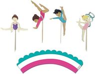 Gymnastics Party - Cupcake Toppers | Set of 12 | Gymnast Girls Cupcake Toppers | Food Pick