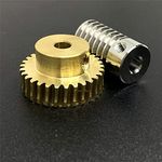 0.8M 304 Stainless Steel Worm Brass Gear Turbine Worm Gear Set 1:20/30/40/50/60 Teeth Industrial Accessories 1set (Color : Worm 6mm, Size : 20 Teeth-6mm)