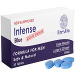 ErexOn - Intense Blue 30 Tablets - 100MG Herbal Supplement for Men - Strong Effect - Erection Health Support -Performance & Enhancement Tablets for Men - Korean Ginseng, Tribulus Terrestris