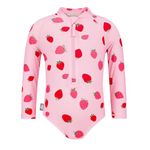 Jan & Jul UPF 50+ Quick-Dry Rash Guard Bathing Suit for Toddler Girls (4T, Pink Strawberry)