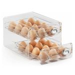 Egg Storage for Fridge,2 Layer Fresh Egg Holder for Fridge,Refrigerator Egg Storage,Large Capacity Egg Storage (S 24 Egg Storage)