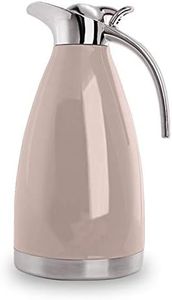 Sumerflos 68 Oz Stainless Steel Coffee Thermal Carafe/Double Walled Vacuum Thermos Insulated / 24 Hour Heat Retention / 2 Liters (Pink)