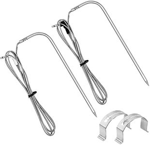 Replacement Meat Probe for Traeger Pellet Gril,Stainless Steel Thermometer Meat Probe with Stainless Steel Probe Clip Accessories Compatible with Traeger Grills,Set of 2