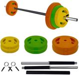 Adjustable Barbell Weight Set, Adjustable Free Weights for Home and Gym Workout,40LB, Multi-color